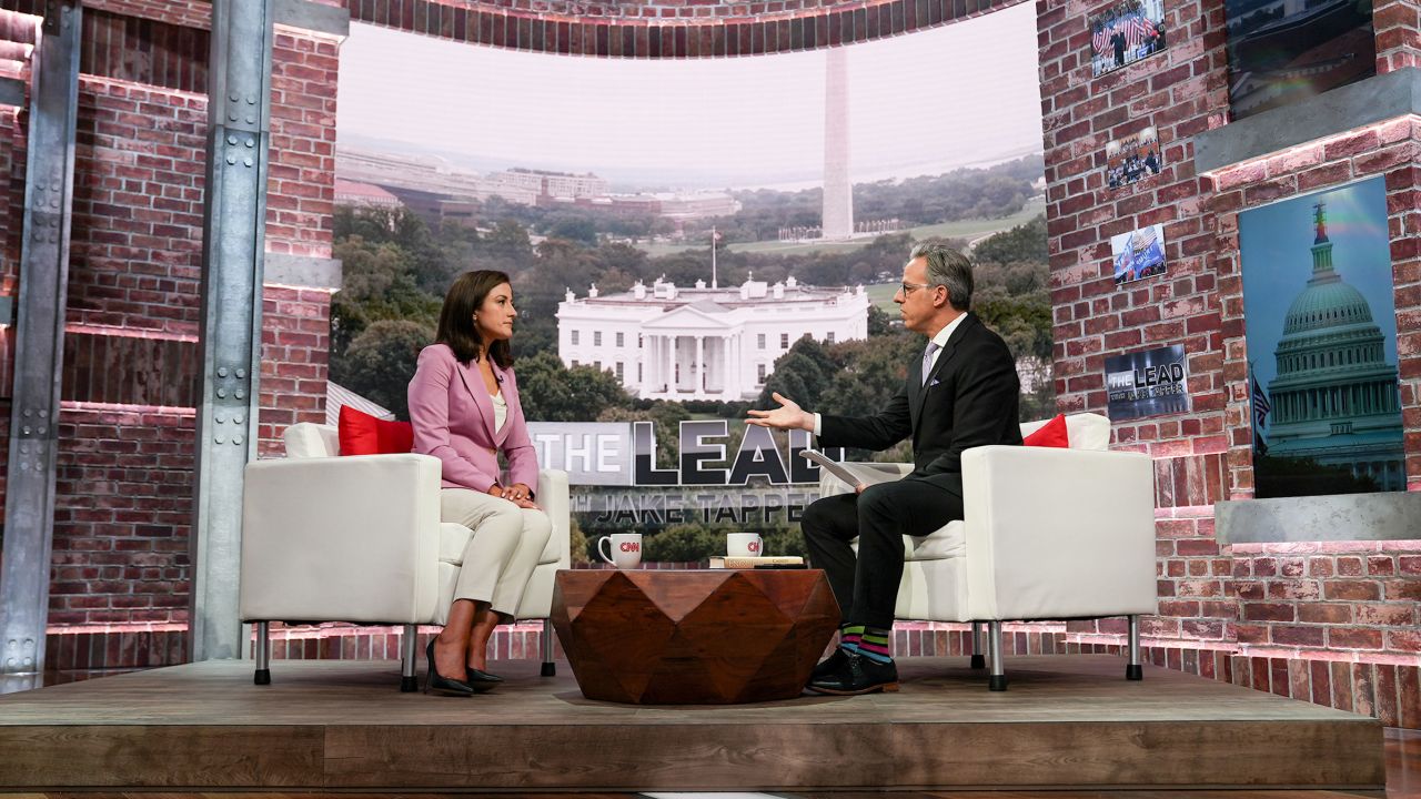 Former White House aide Cassidy Hutchinson speaks to CNN's Jake Tapper in New York on Tuesday, September 26.