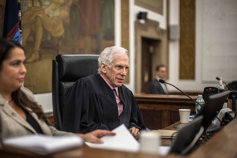 Judge Arthur Engoron sits before Tuesday’s proceedings.