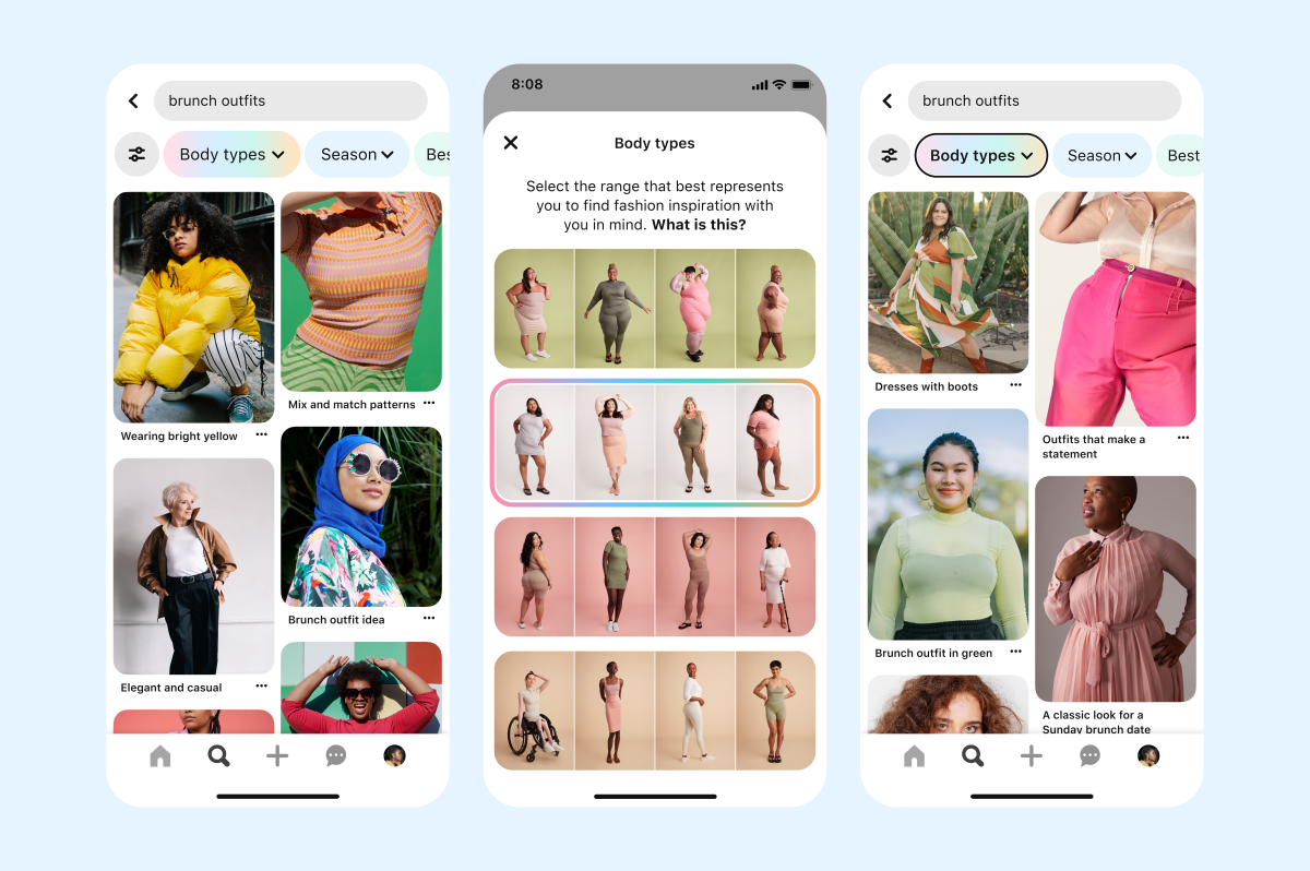 Pinterest begins testing a 'body type ranges' tool to make searches more inclusive