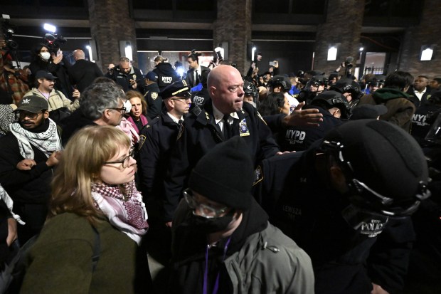 Assistant Chief James McCarthy is seen as police intervene and arrest more than 100 students at New York University (NYU) who continue their demonstration on campus in solidarity with the students at Columbia University and to oppose Israel's attacks on Gaza, in New York, United States on April 22, 2024. (Fatih Aktas/Anadolu via Getty Images)