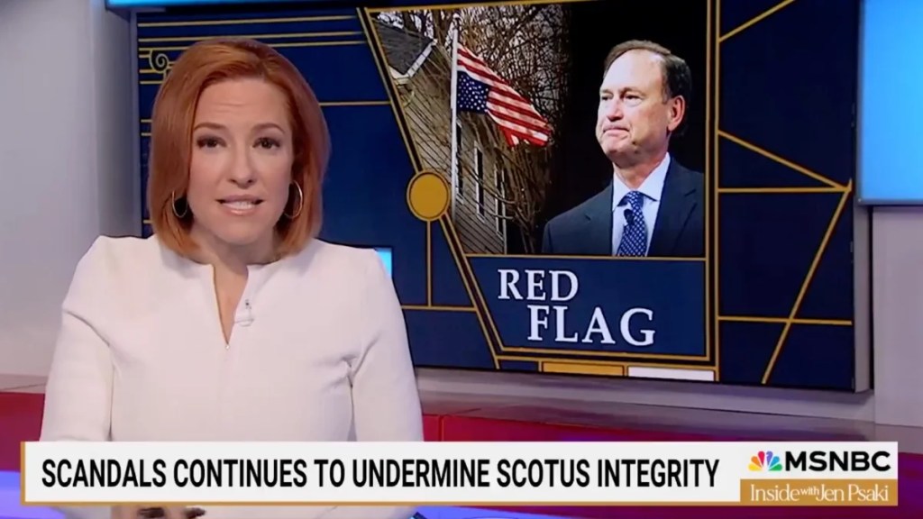MSNBC’s Jen Psaki Calls Out Justice Samuel Alito’s Hypocrisy for Flying Upside-Down US Flag