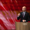 Utah Gov. Spencer Cox speaks about Salt Lake City's bid to host the 2034 Winter Olympics, during the 142nd IOC session at the 2024 Summer Olympics on Wednesday in Paris, France.